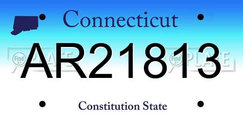 AR21813 Connecticut License Plate