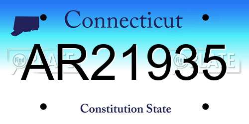 AR21935 Connecticut License Plate