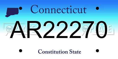 AR22270 Connecticut License Plate