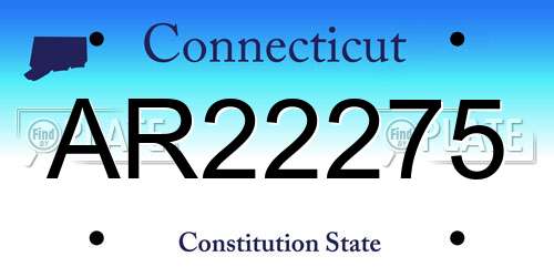 AR22275 Connecticut License Plate