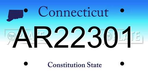AR22301 Connecticut License Plate