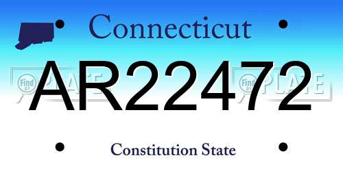 AR22472 Connecticut License Plate