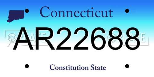 AR22688 Connecticut License Plate