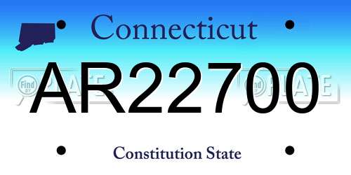AR22700 Connecticut License Plate
