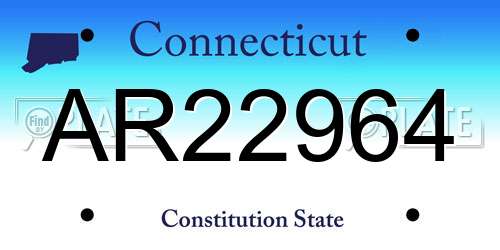 AR22964 Connecticut License Plate