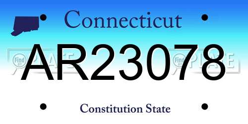 AR23078 Connecticut License Plate