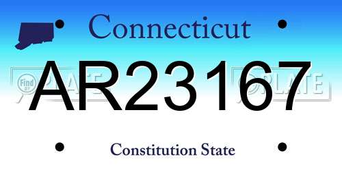 AR23167 Connecticut License Plate