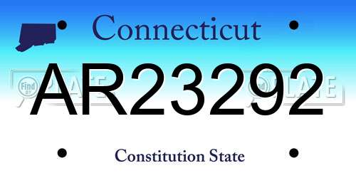 AR23292 Connecticut License Plate