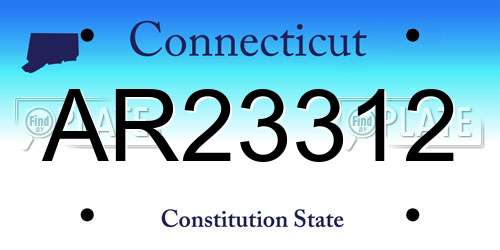 AR23312 Connecticut License Plate