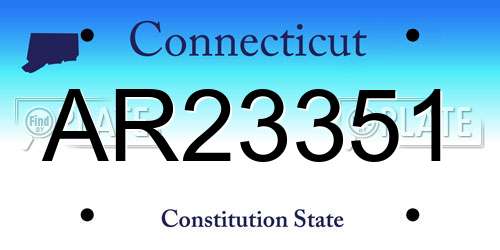 AR23351 Connecticut License Plate