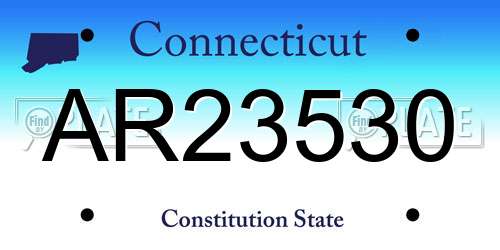 AR23530 Connecticut License Plate