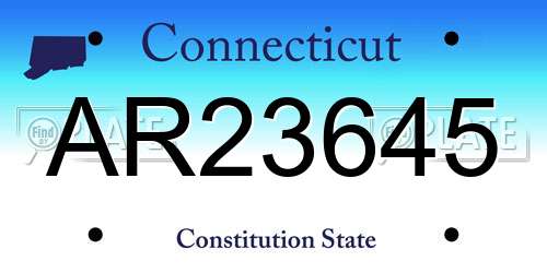 AR23645 Connecticut License Plate