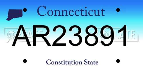 AR23891 Connecticut License Plate
