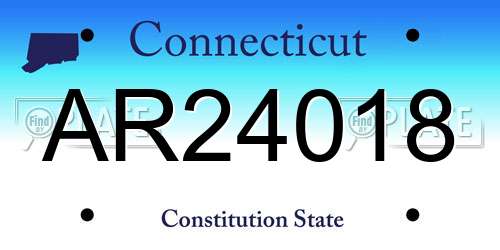 AR24018 Connecticut License Plate