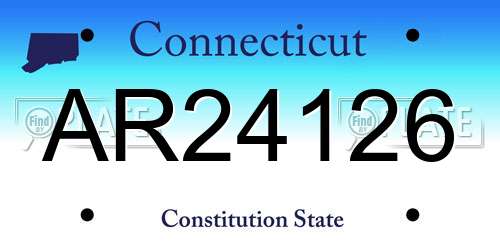AR24126 Connecticut License Plate