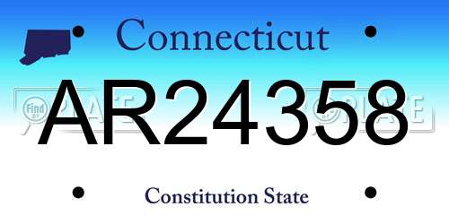 AR24358 Connecticut License Plate