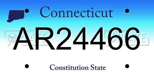 AR24466 Connecticut License Plate