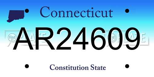 AR24609 Connecticut License Plate