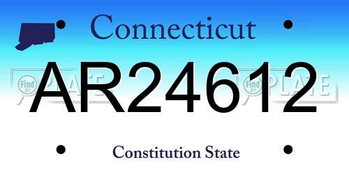 AR24612 Connecticut License Plate