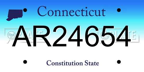 AR24654 Connecticut License Plate