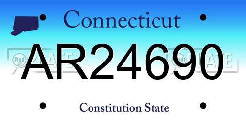 AR24690 Connecticut License Plate