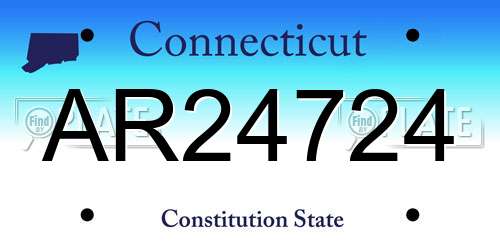 AR24724 Connecticut License Plate