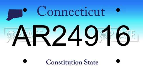 AR24916 Connecticut License Plate