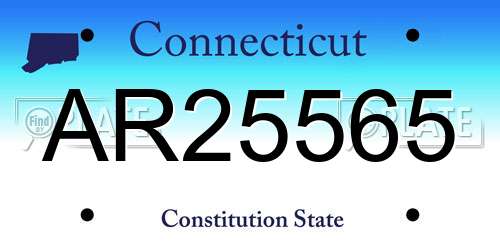 AR25565 Connecticut License Plate