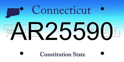 AR25590 Connecticut License Plate