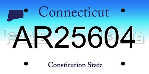 AR25604 Connecticut License Plate