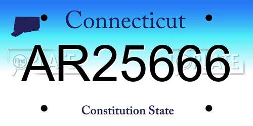 AR25666 Connecticut License Plate
