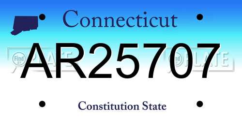 AR25707 Connecticut License Plate