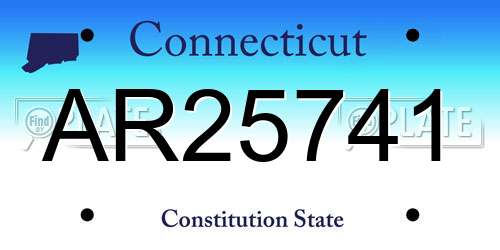 AR25741 Connecticut License Plate