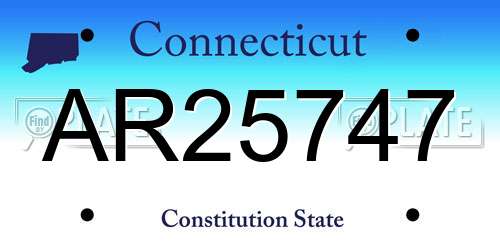 AR25747 Connecticut License Plate