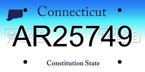 AR25749 Connecticut License Plate