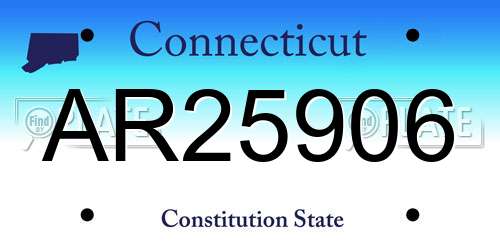 AR25906 Connecticut License Plate