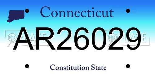 AR26029 Connecticut License Plate