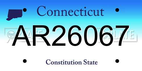 AR26067 Connecticut License Plate