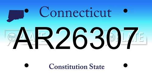 AR26307 Connecticut License Plate