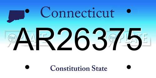 AR26375 Connecticut License Plate