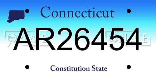 AR26454 Connecticut License Plate