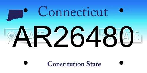 AR26480 Connecticut License Plate