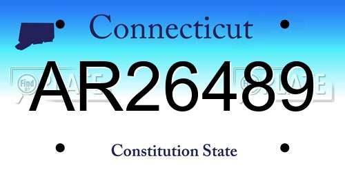 AR26489 Connecticut License Plate