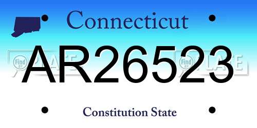 AR26523 Connecticut License Plate
