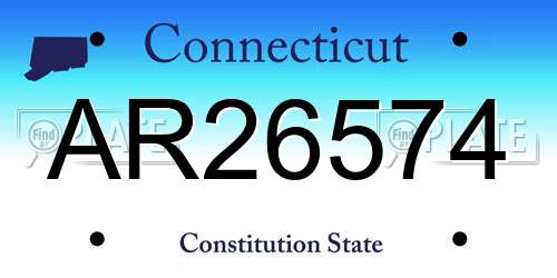 AR26574 Connecticut License Plate