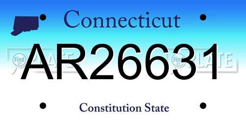 AR26631 Connecticut License Plate