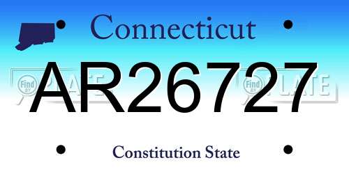 AR26727 Connecticut License Plate
