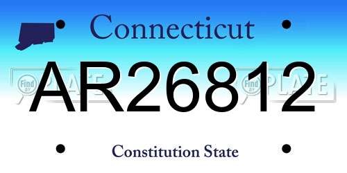 AR26812 Connecticut License Plate