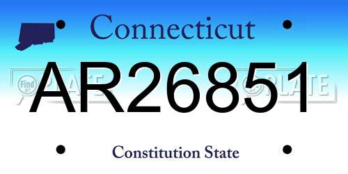 AR26851 Connecticut License Plate