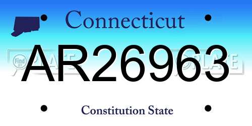 AR26963 Connecticut License Plate